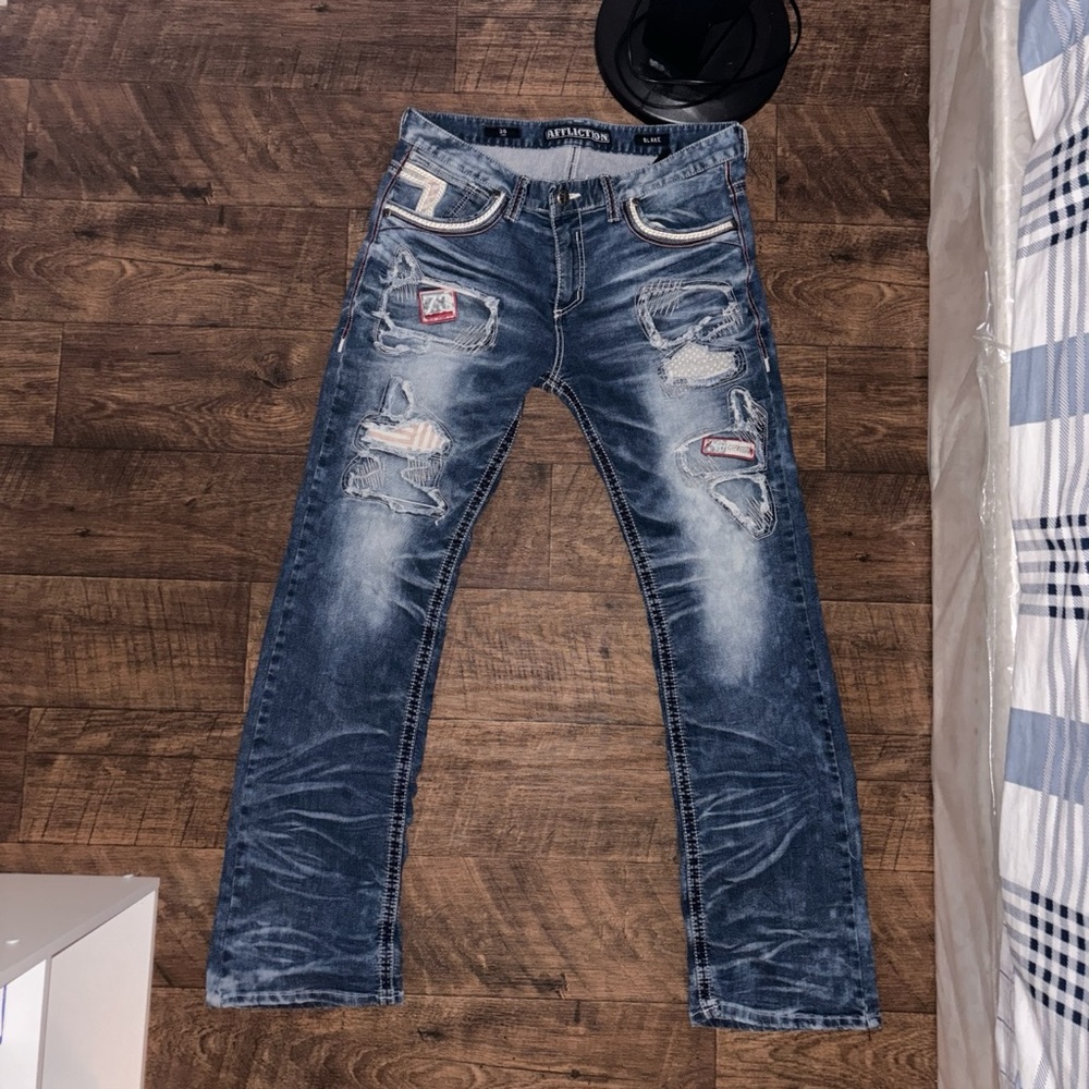 Affliction old jeans I have.
